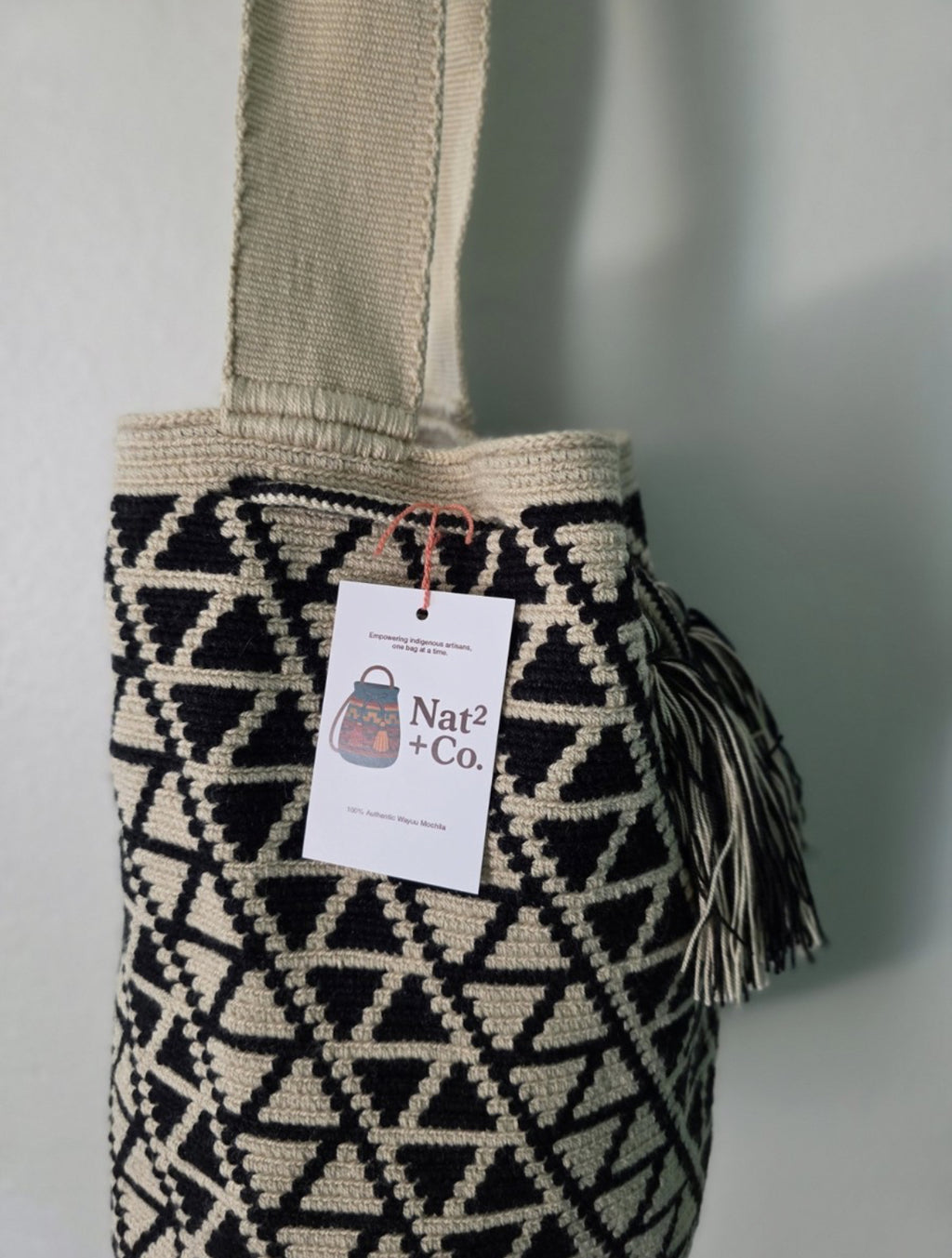 Triad Lattice - Authentic Handmade Wayuu Mochila Bag, Large