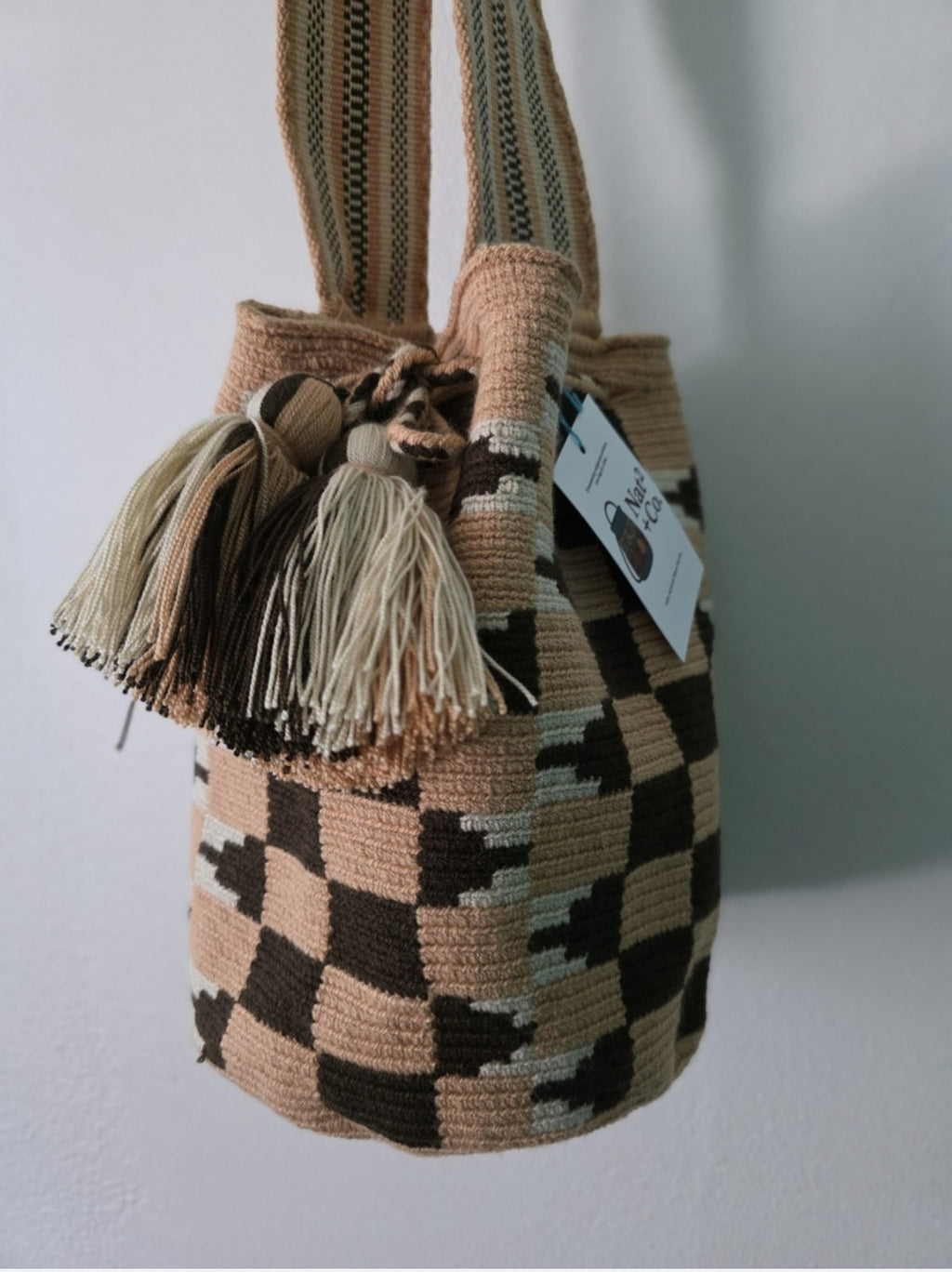 Cuadro Sienna- Authentic Wayuu Mochila Bag Medium Fair Trade Shoulder Bag Handmade Bag RO17
