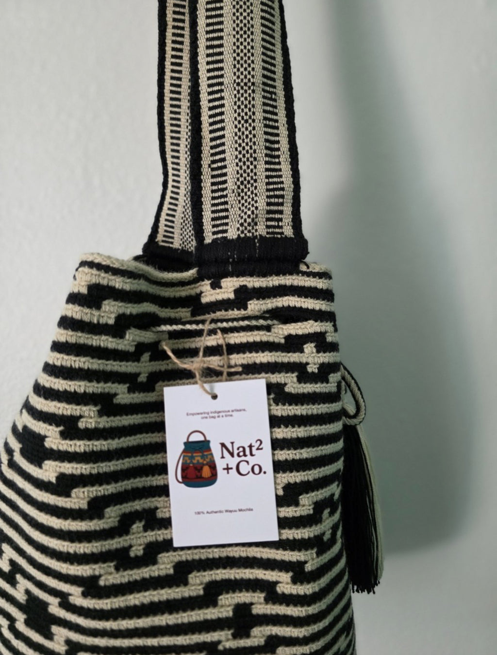 Labyrinth Lines - Authentic Handmade Wayuu Mochila Bag, Large