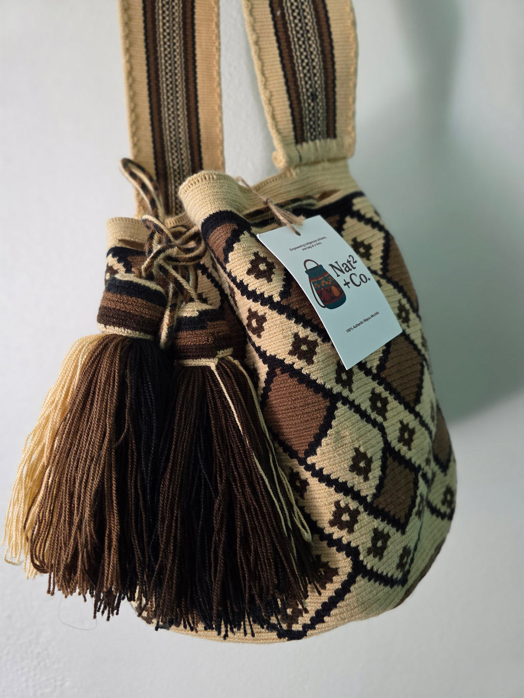 Caña (Sugarcane) – Small One-Thread Wayuu Mochila