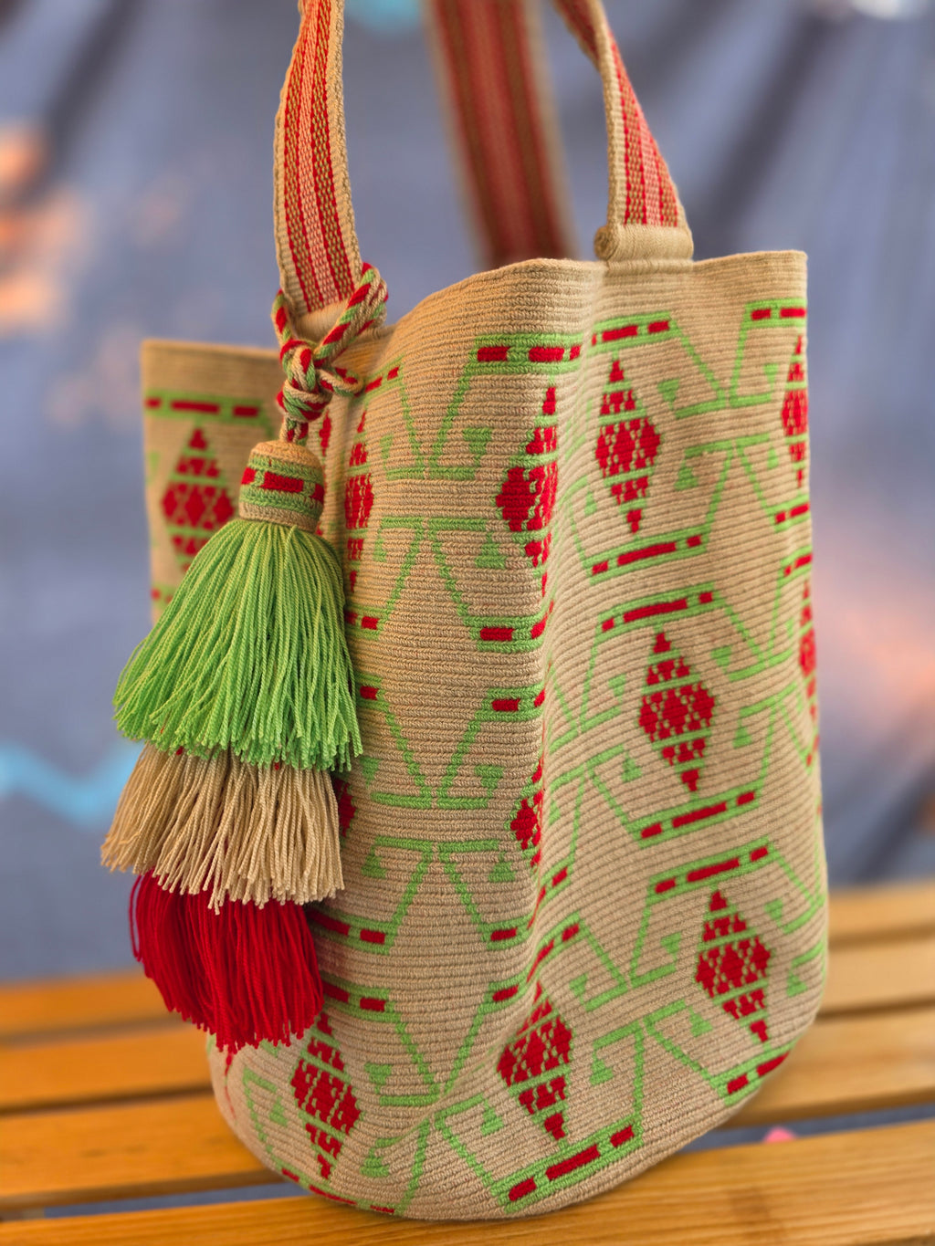 Spruce- Wayuu One-Thread Tote