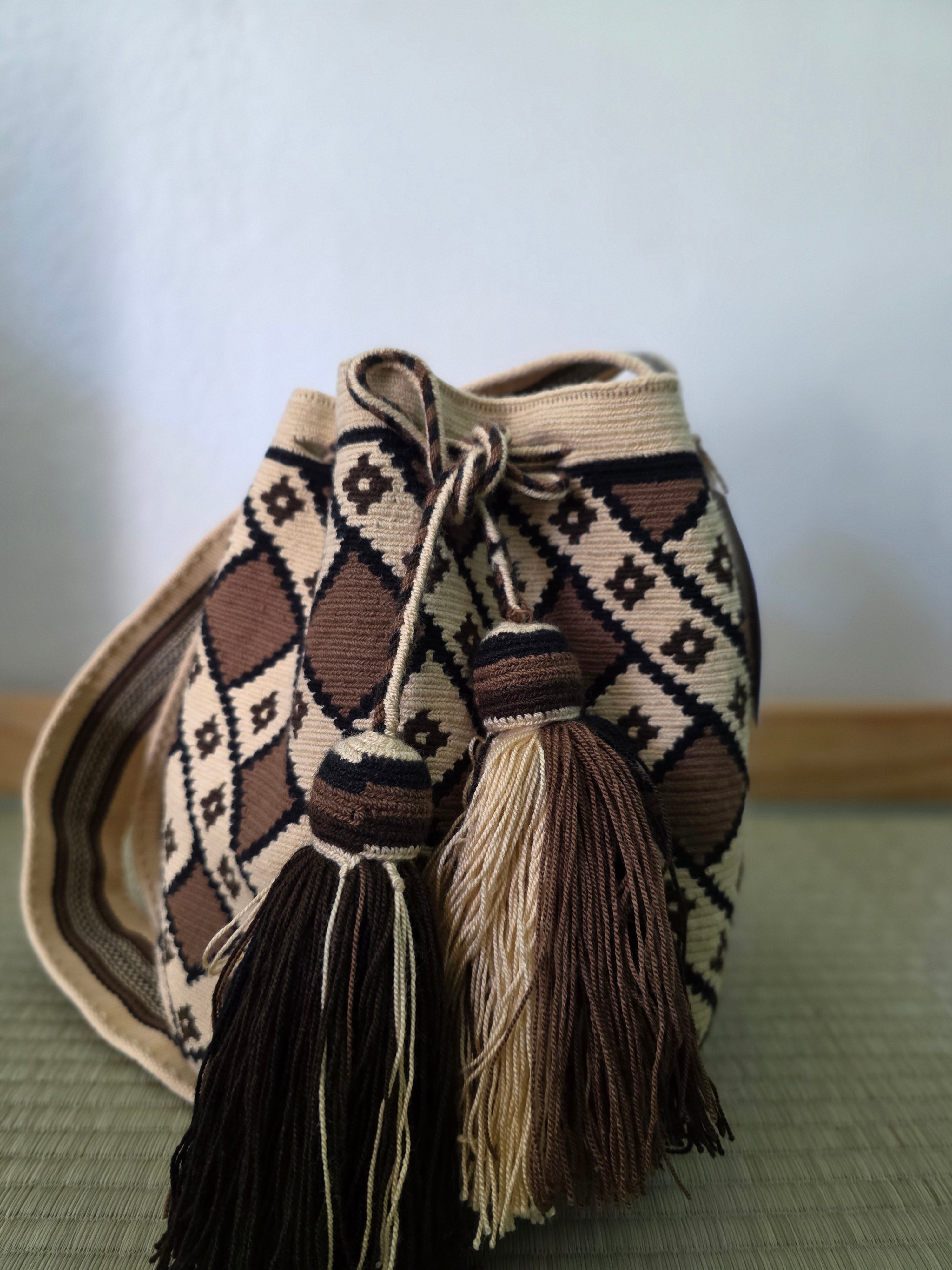 Caña (Sugarcane) – Small One-Thread Wayuu Mochila