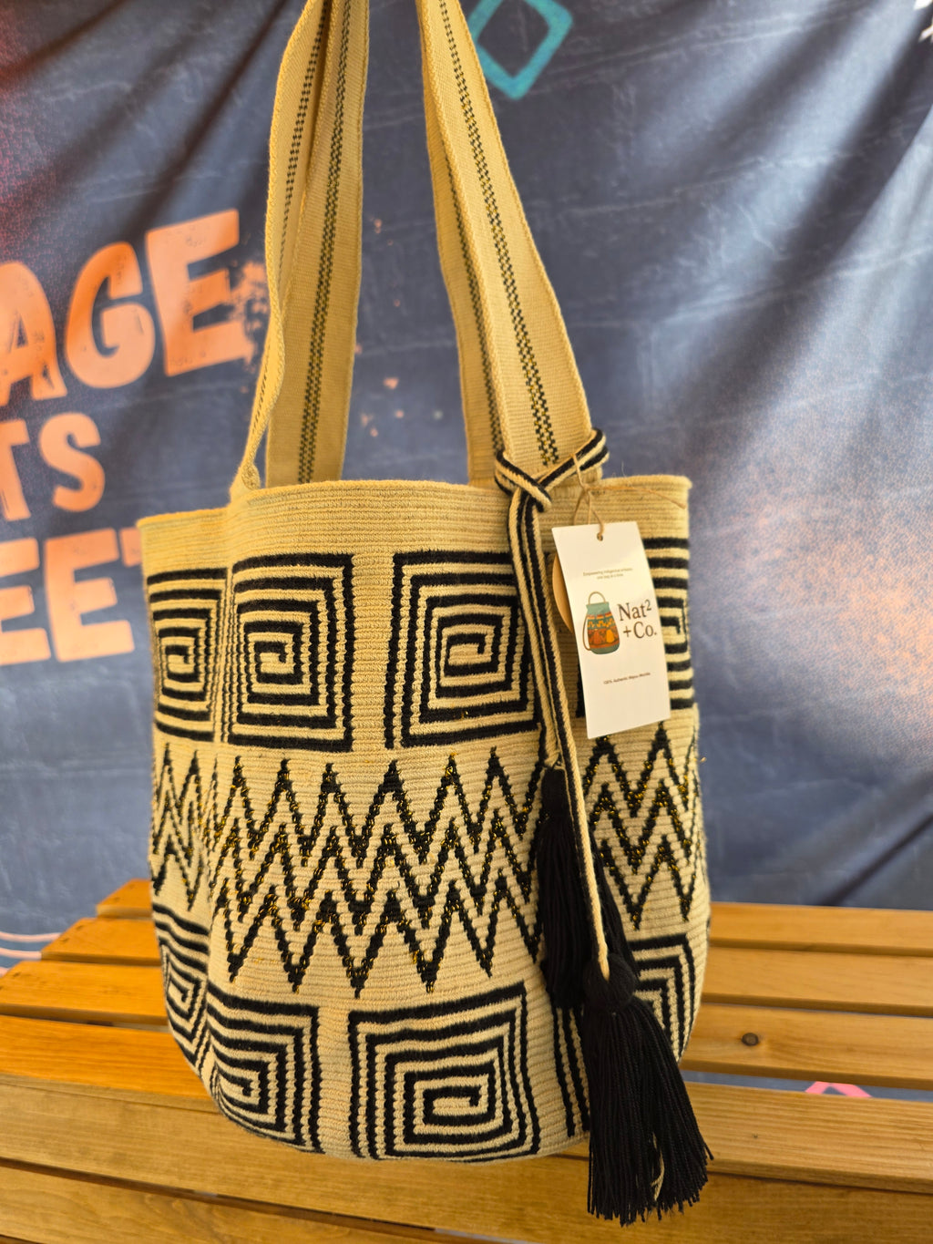 Solara (Solar/Sun)– One-Thread Metallic Wayuu Tote Bag