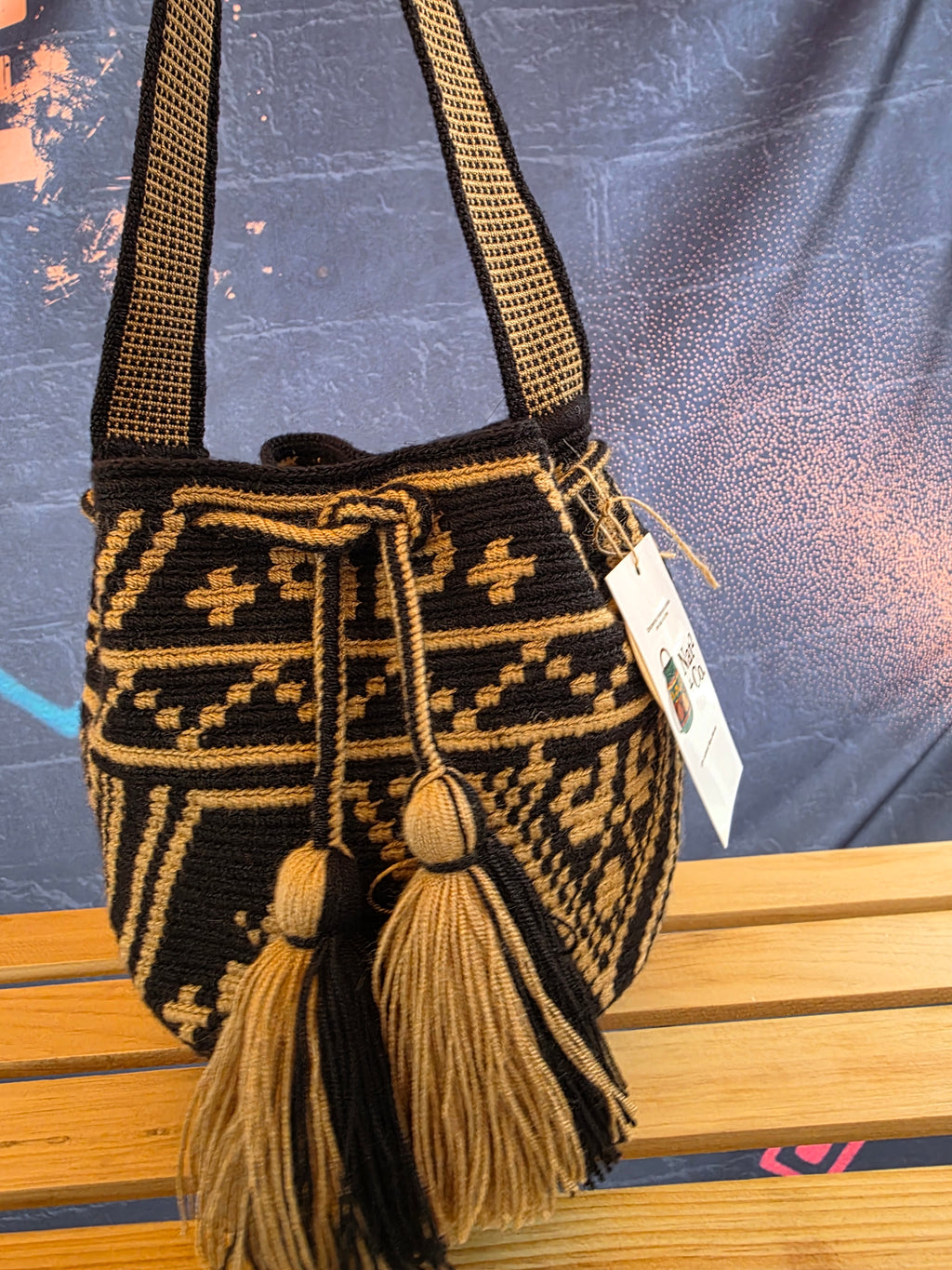 Drift | Handwoven Two-Thread Wayuu Mochila Crossbody Bucket Bag