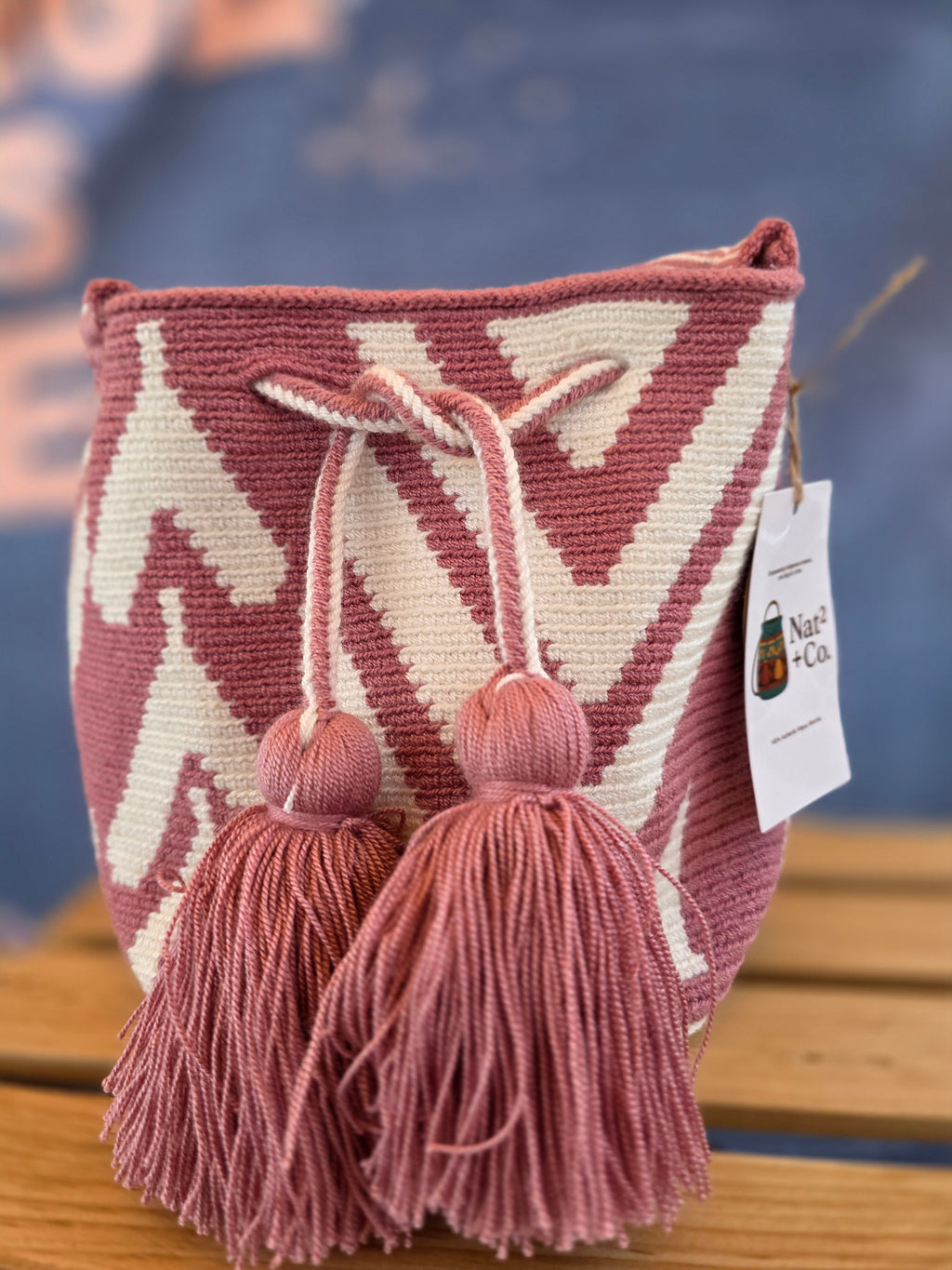 Rosette – Two-Thread Wayuu Crossbody Bucket Bag Small