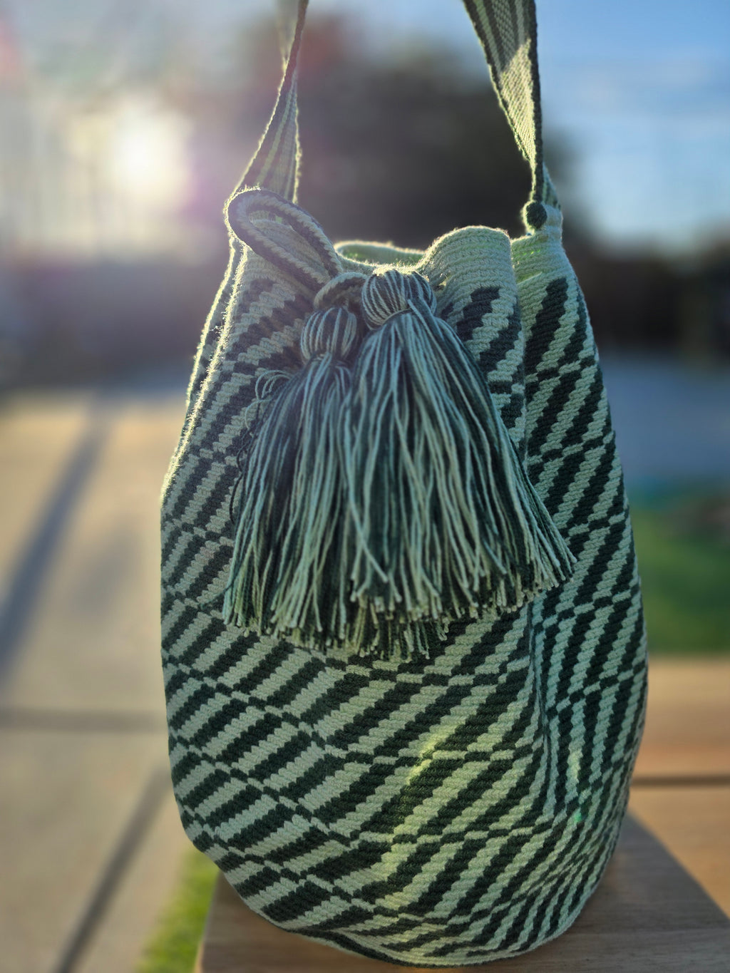 Sage Weave – Large Two-Thread Wayuu Mochila
