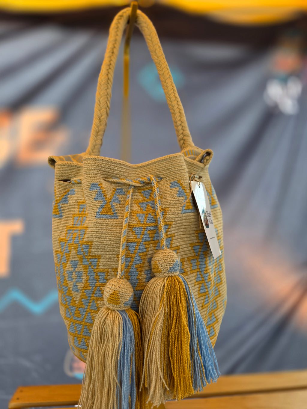 Amber Sky — Handwoven Wayuu Mochila Crossbody/Handbag Medium