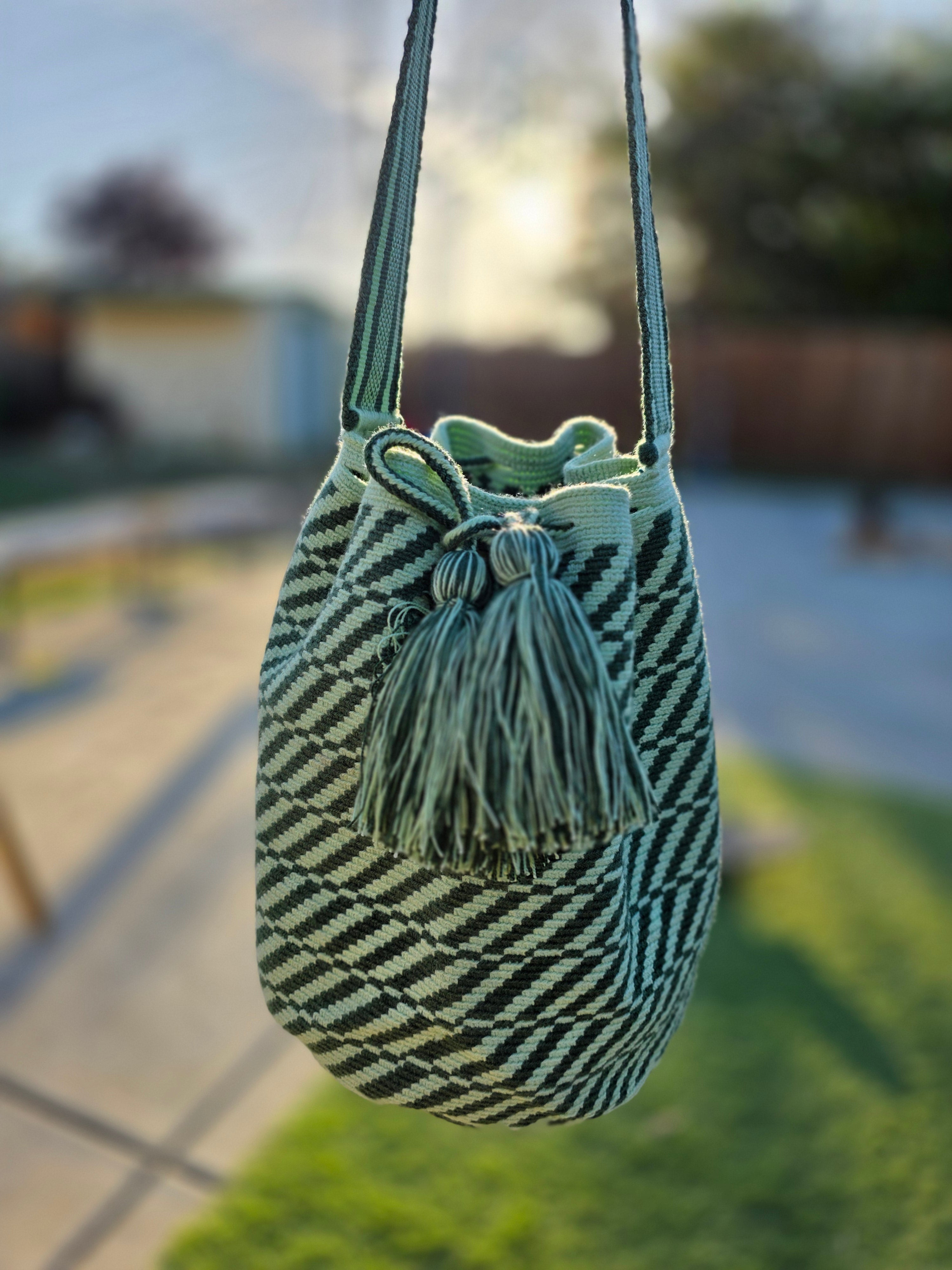 Sage Weave – Large Two-Thread Wayuu Mochila