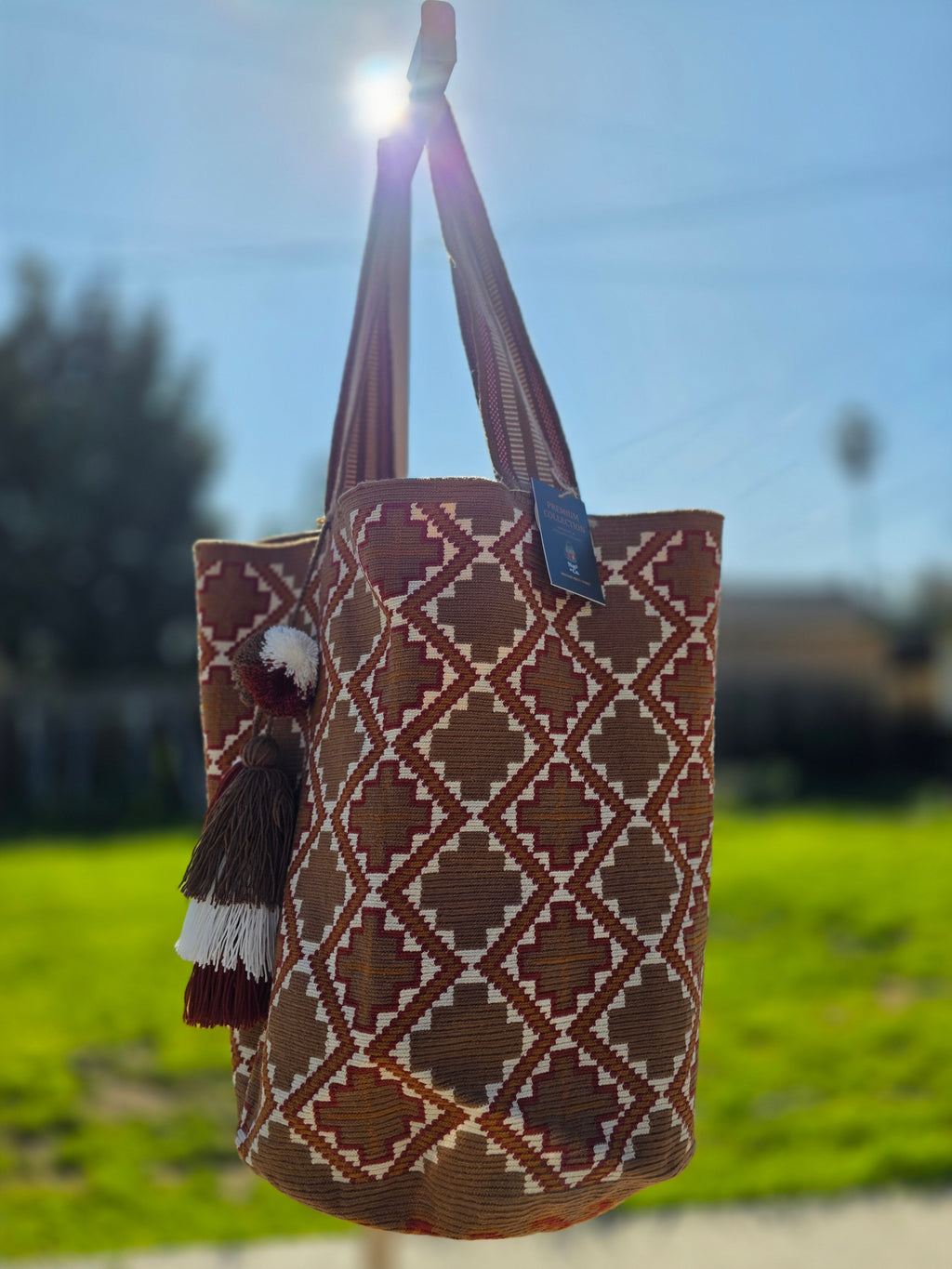 Earth Grid — One-Thread Wayuu Tote