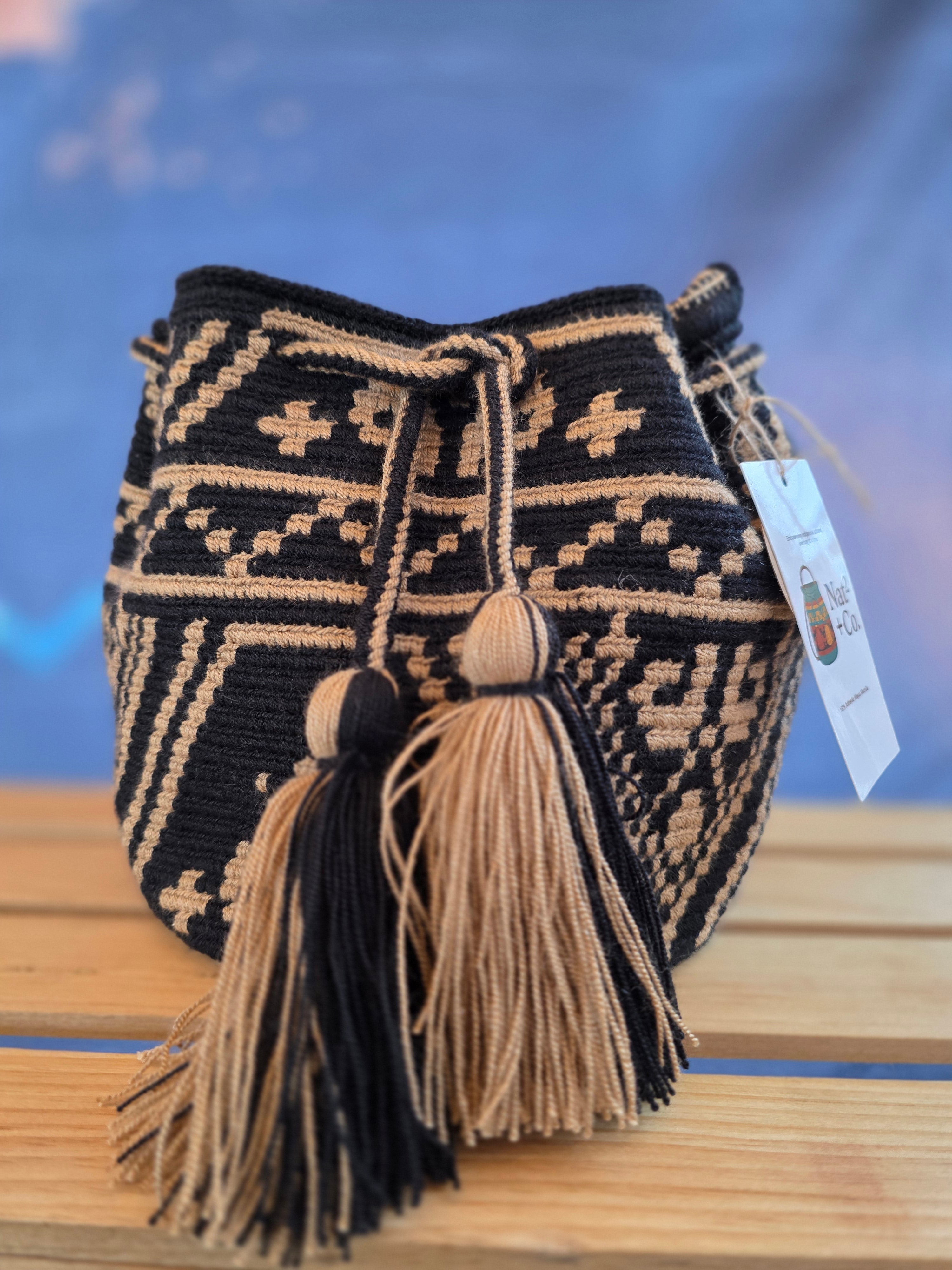 Drift | Handwoven Two-Thread Wayuu Mochila Crossbody Bucket Bag