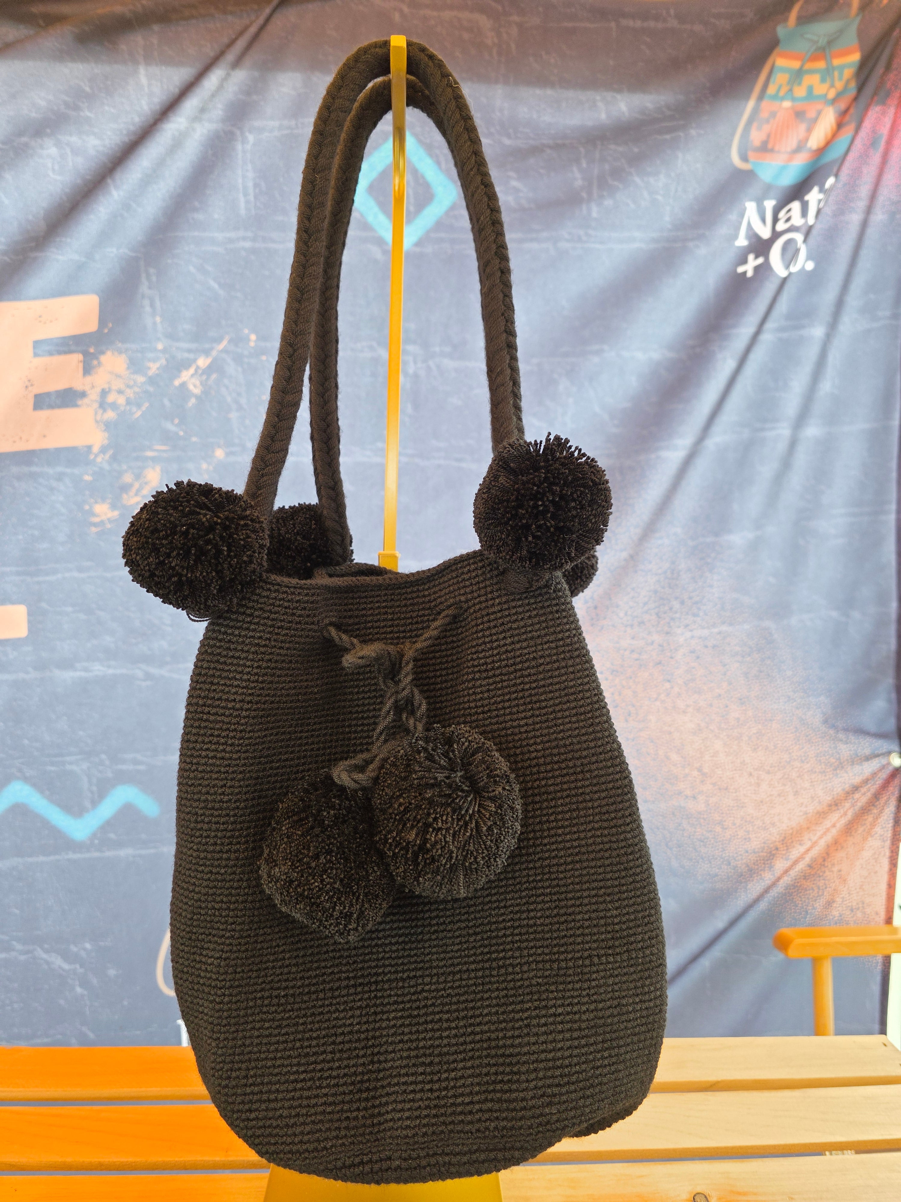 Coal | Handwoven Wayuu Mochila Shoulder Bag