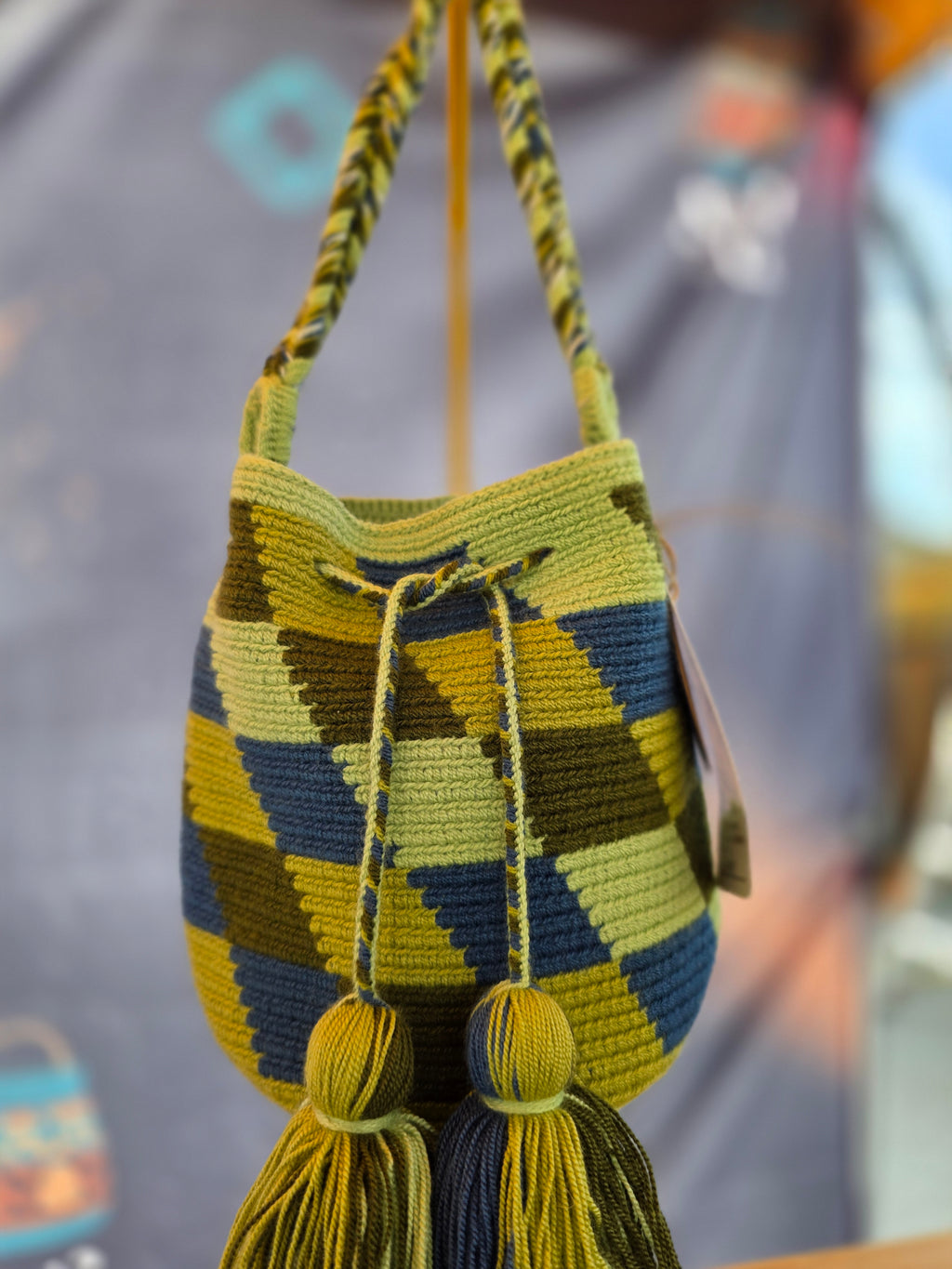 Olive – Two-Thread Wayuu Mochila Small