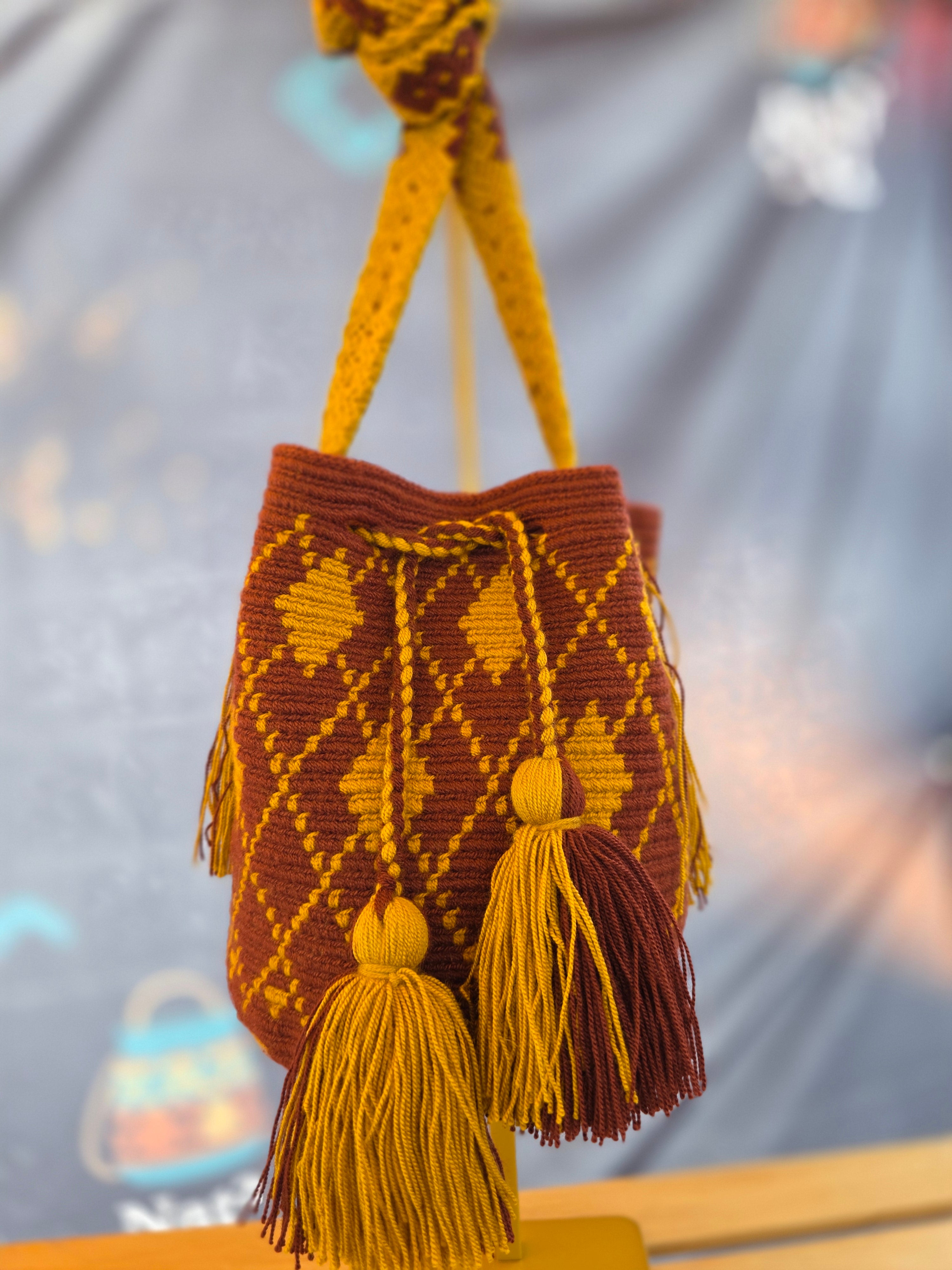 Rust- Two-Thread Wayuu Mochila Small